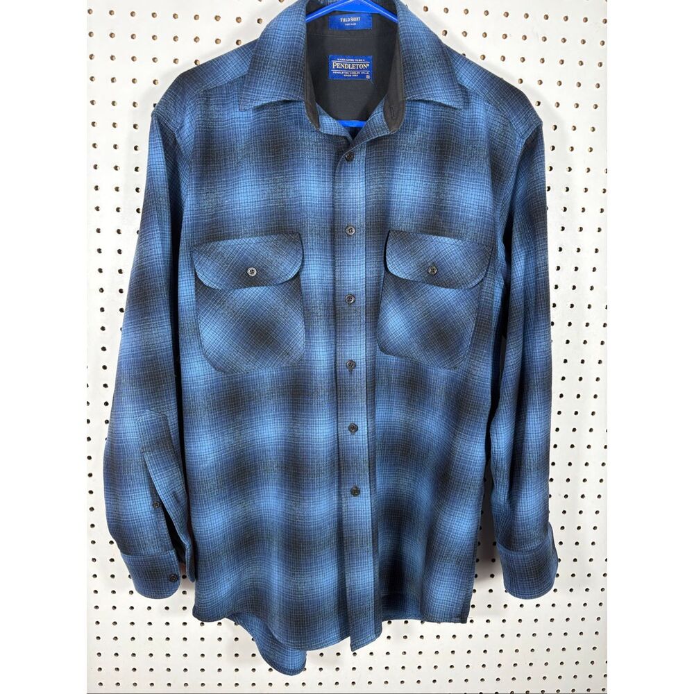 Pendleton mens plaid wool button down field shirt size M